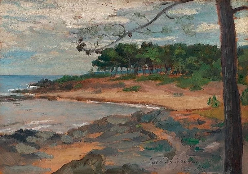 Ampio paesaggio in riva al mare. 1886